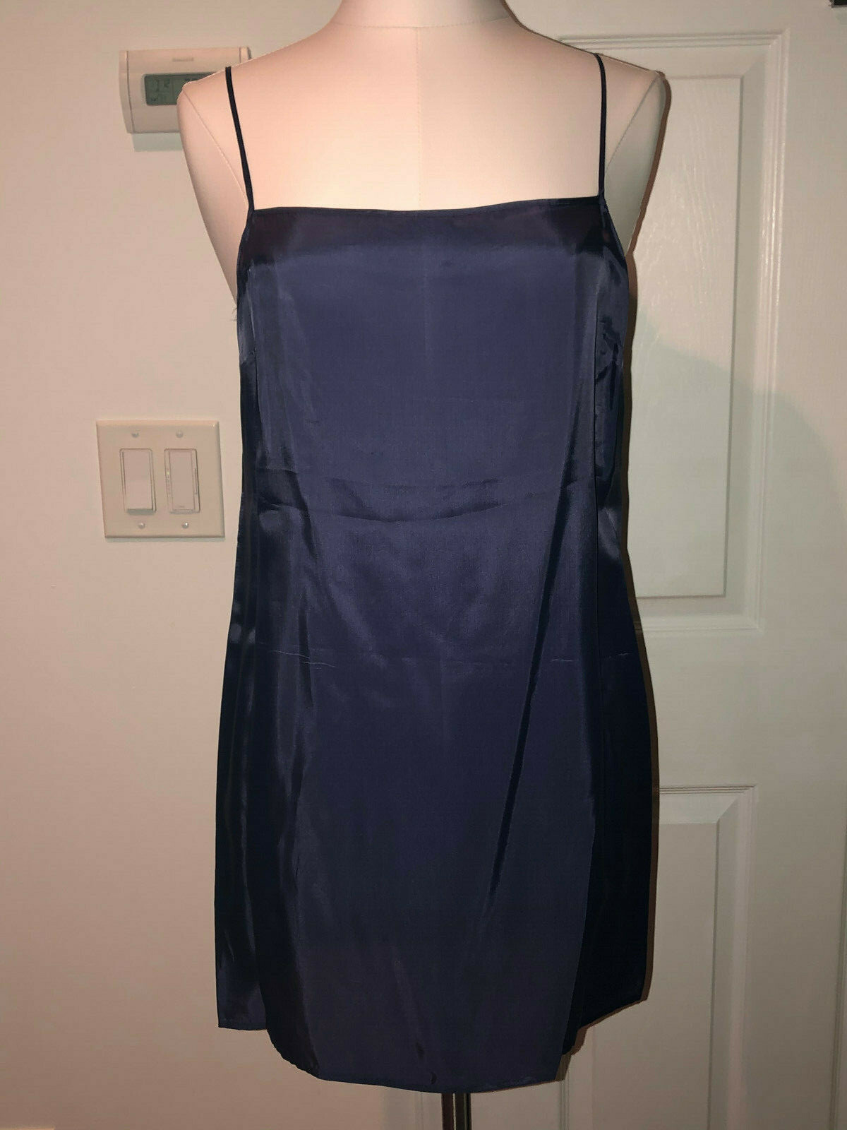 NWOT UNIQUE CACHAREL navy tank cotton mesh cutout summer double dress US 10 IT44