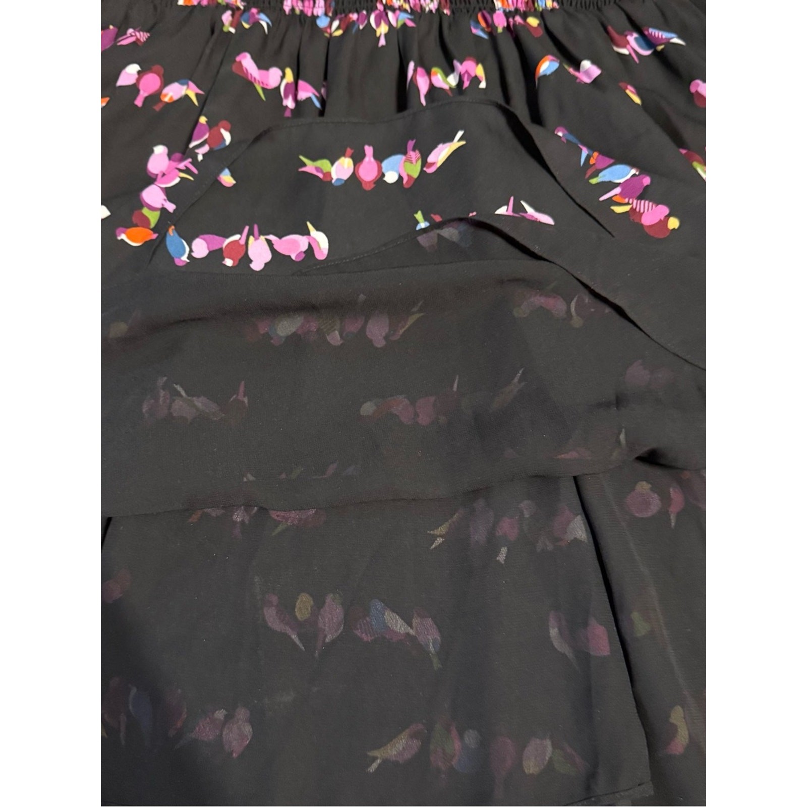 Kate Spade Love Birds Smocked Long Sleeve Knee Length Dress Sz 10