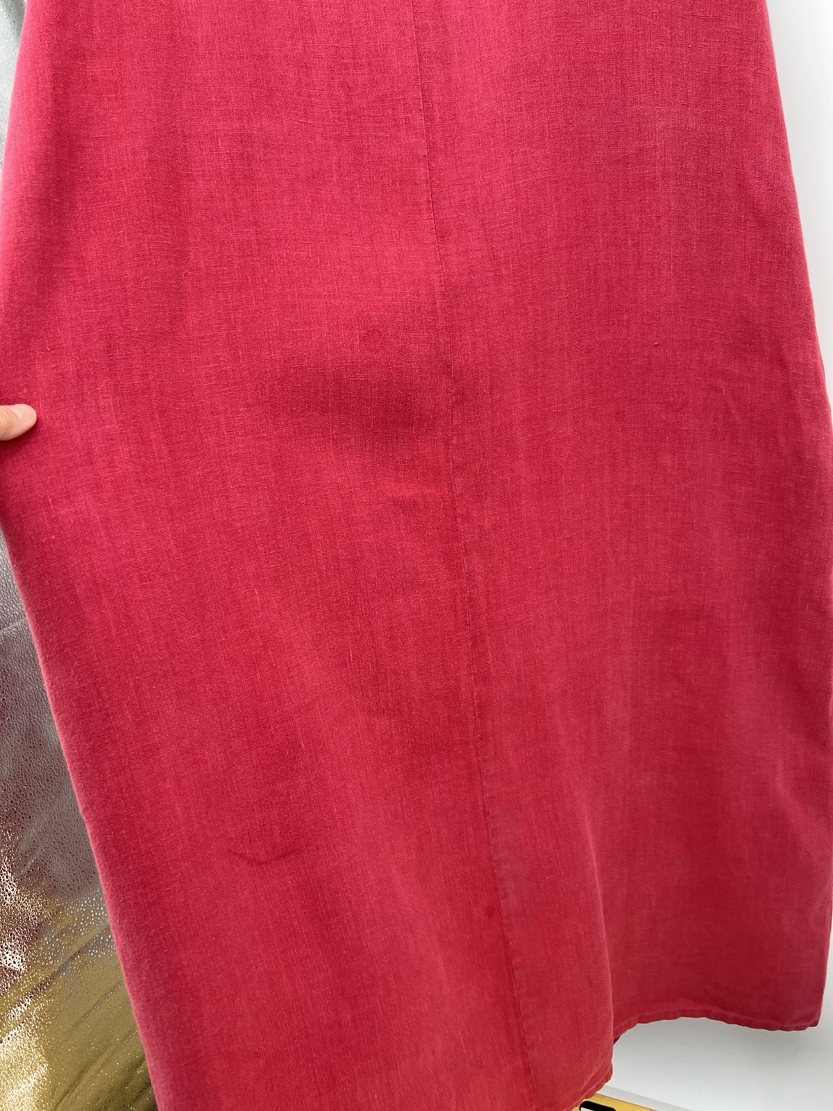 Sunbelt Red Raspberry Dress Womens -size XL 100% Linen Lagenlook Vintage
