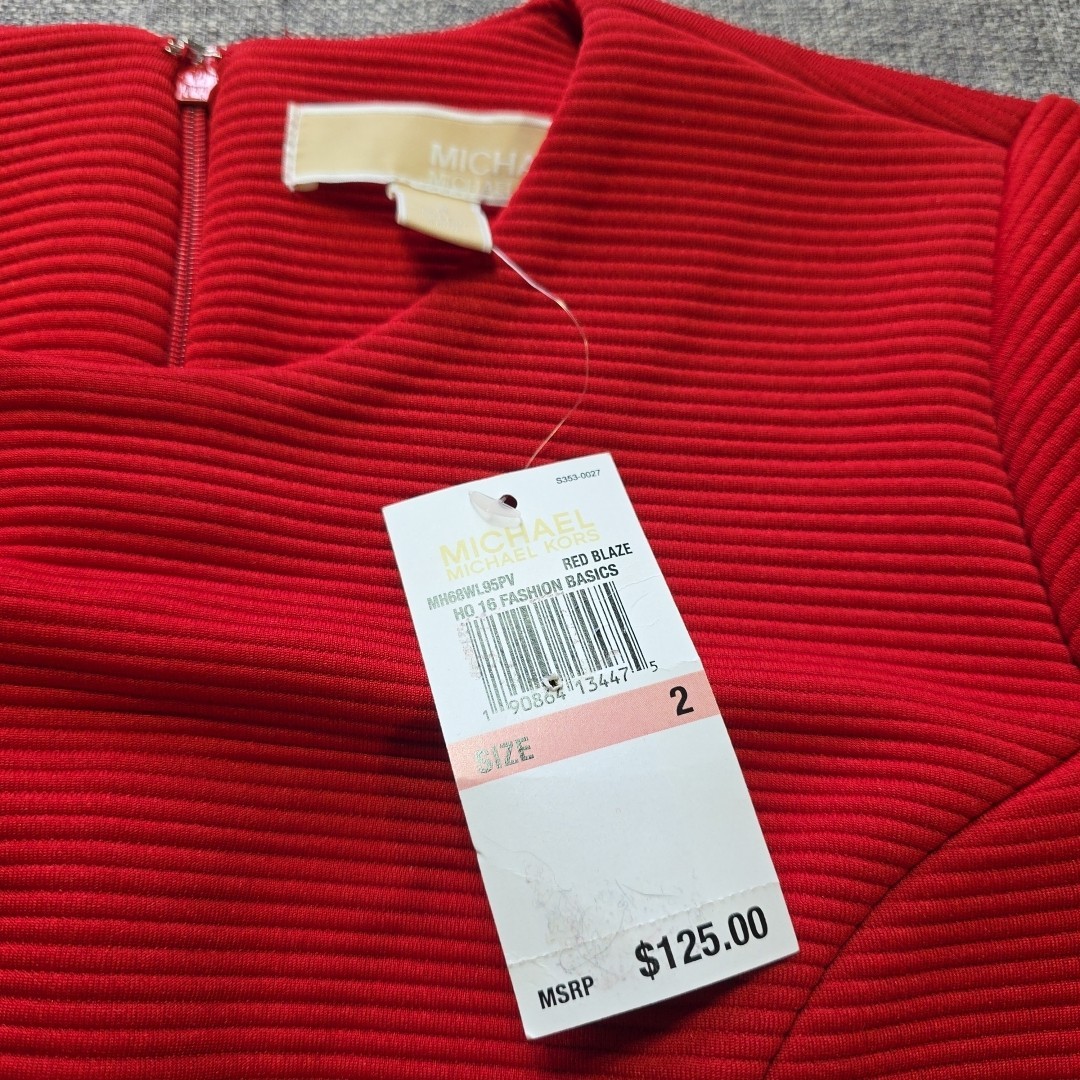 Michael Kors Dress Red Blaze Womens Size 2 NWT (Small Mark)