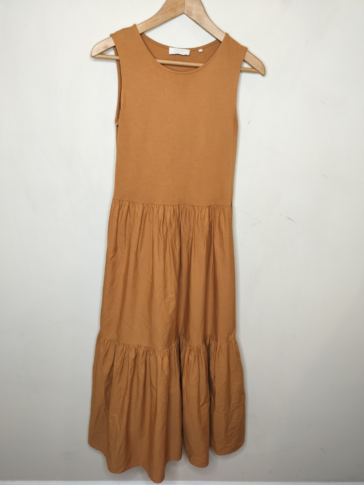 Rich & Royal Tiered Maxi Dress Size XS Womens Orange Cotton Sleeveless Portugal