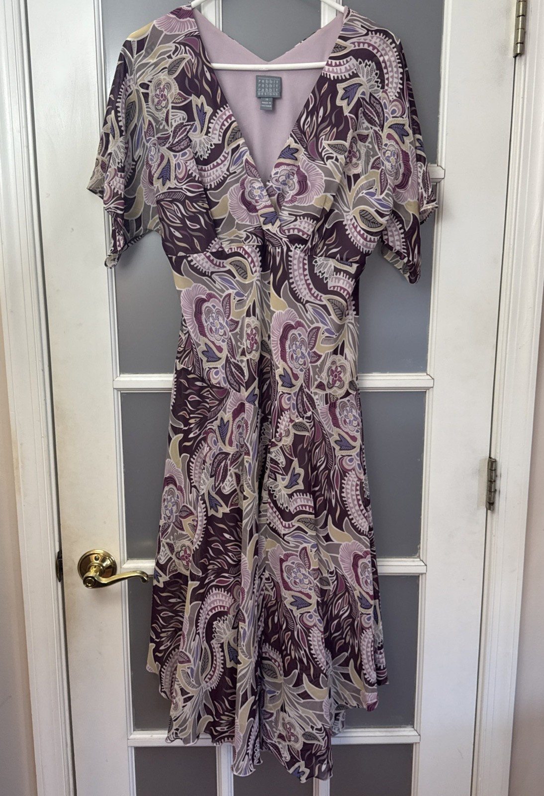 Rabbit Rabbit Rabbit Designs Dress Size 14 Floral Empire Waist Lined Boho