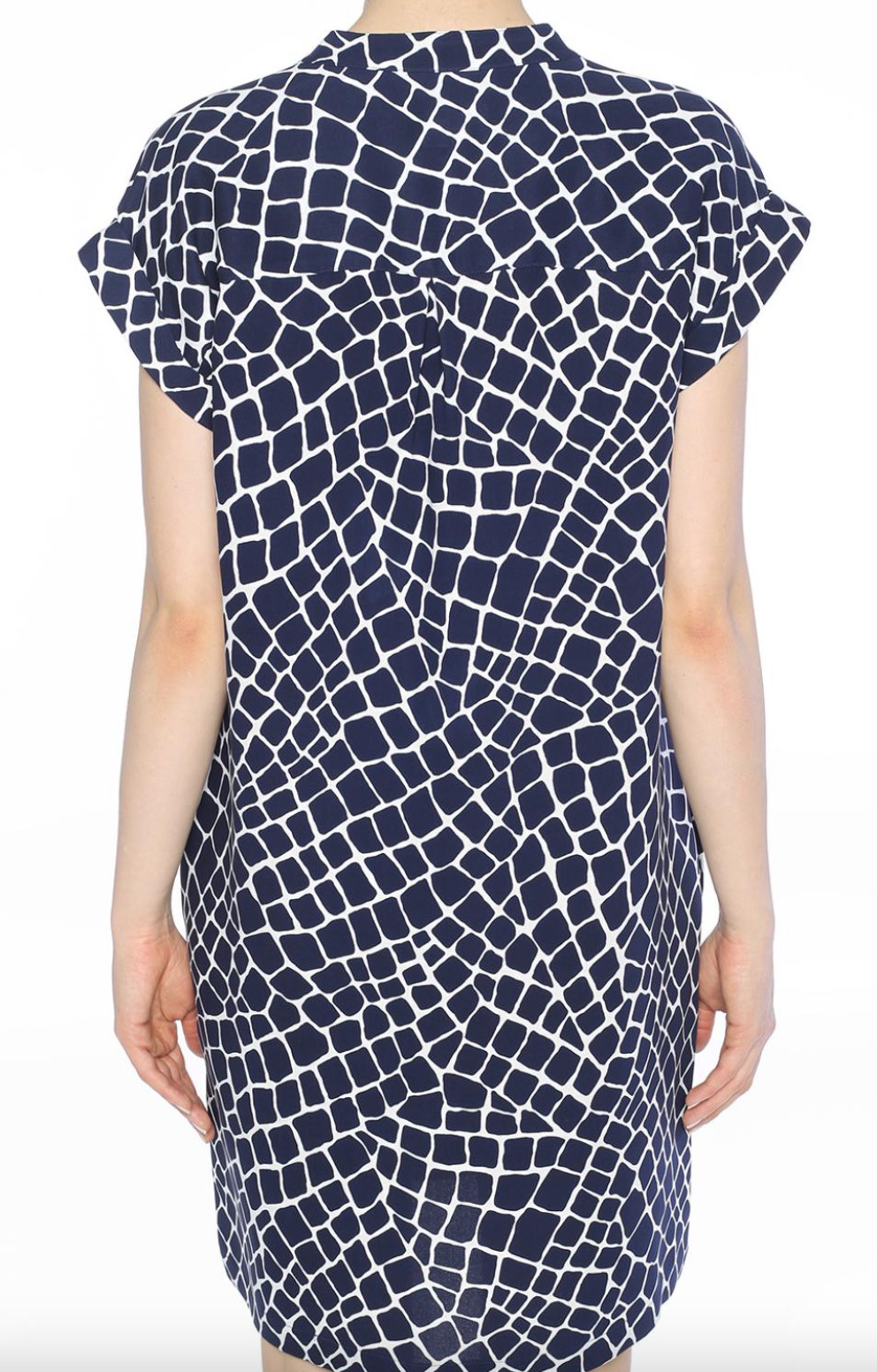 MICHAEL KORS Navy Blue & White Lace Up Mini Dress Size Large RRP £249 VGC