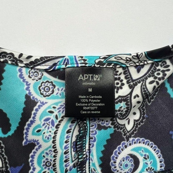Apt 9. Y2K Blue and Black Paisley Patterned Slip Dress