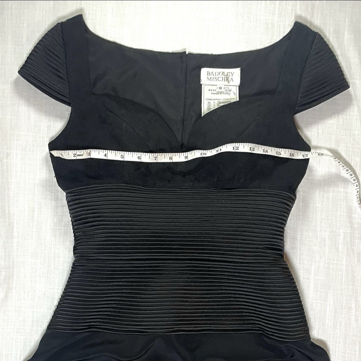 Vintage Badgley Mischka Archival Runway Sample Silk Corset Black Guest Dress 6