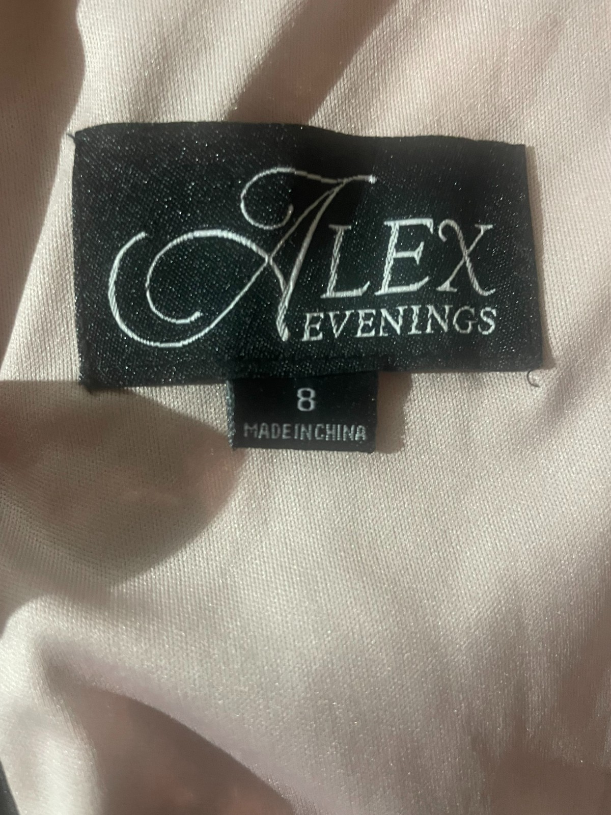 Alex Evenings Silver Floral Rosette Sequin Lace Maxi Dress Sz 8