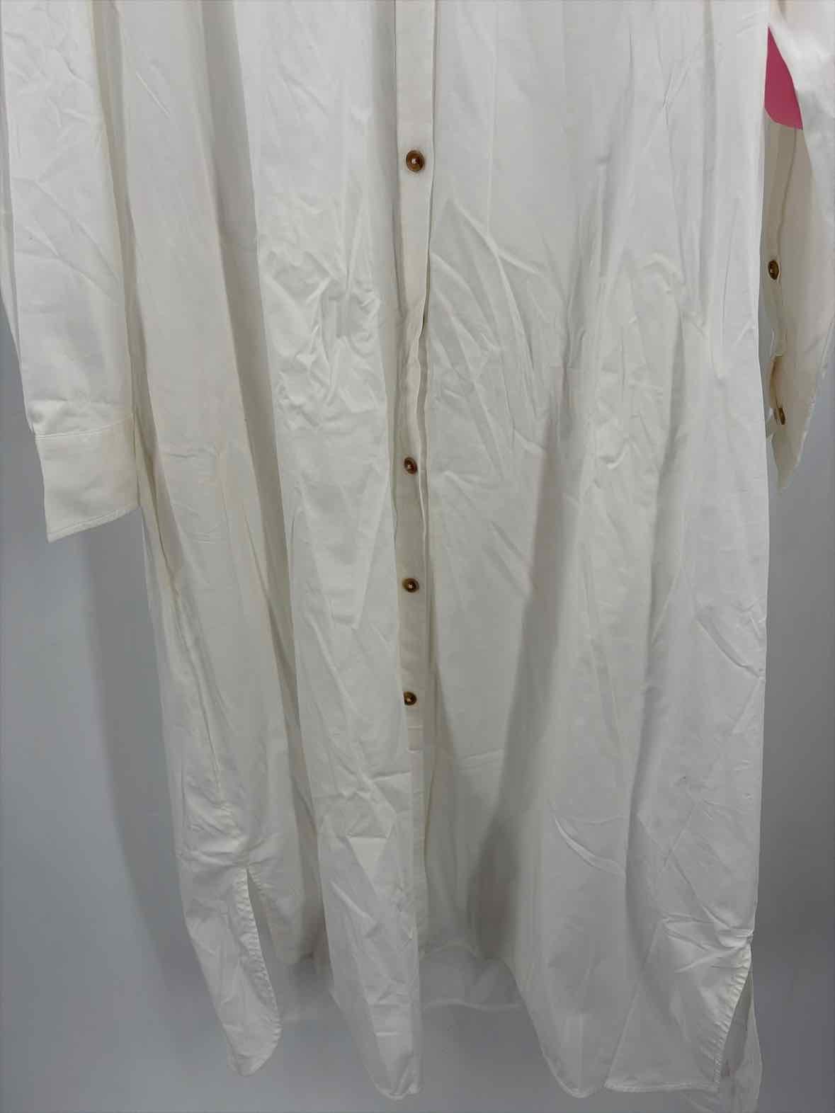 Universal Standard White Size Large Button Down Maxi Long Sleeve Dress