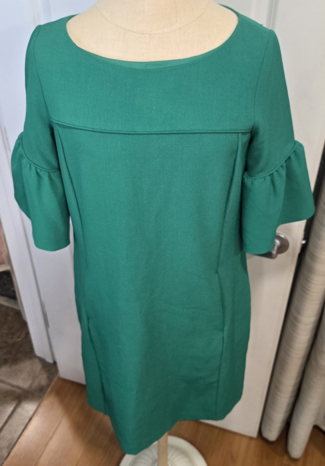 J Howard Womens Dress Size 6 Emerald Kelly Green Front Pockets Zipper Excellent