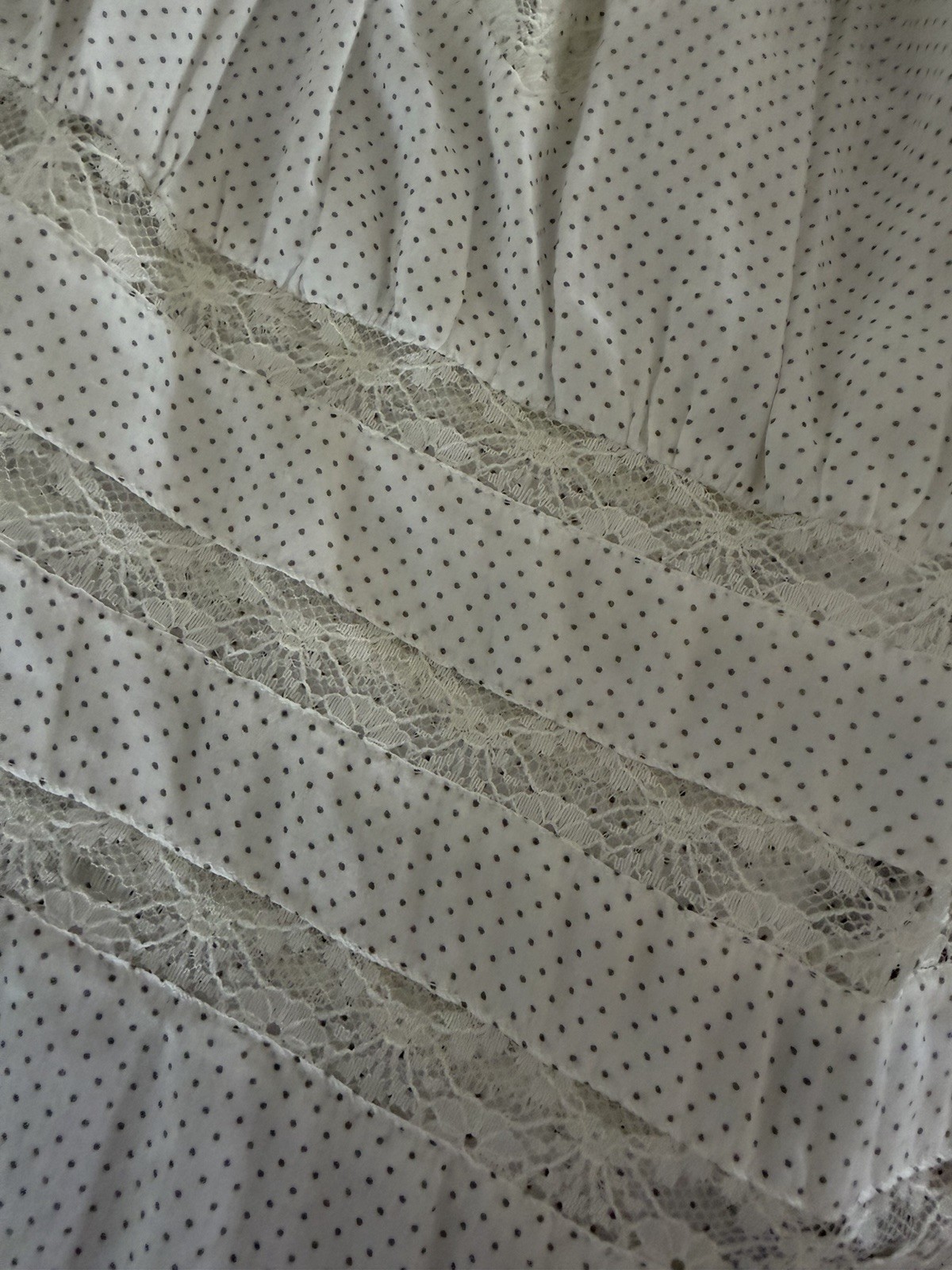 Intimately Free People XS Voile & Lace Polka Dot Sleeveless Slip Trapeze Dress