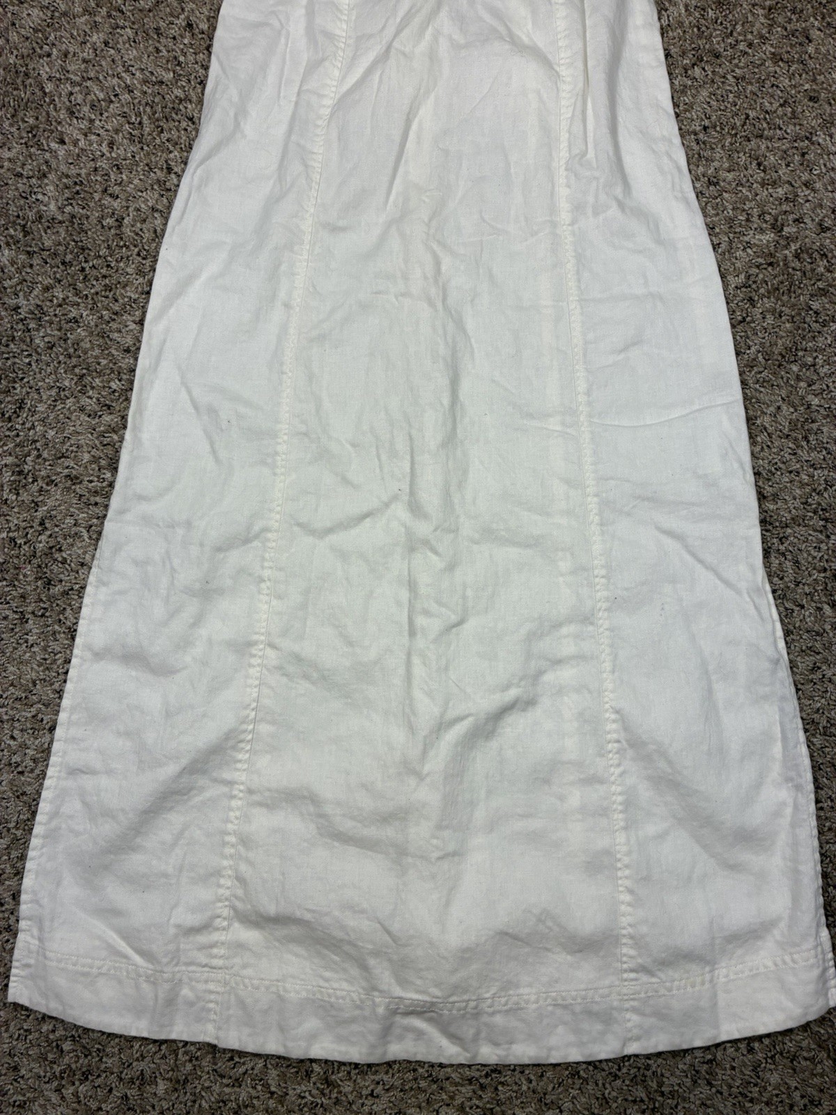 Madewell Linen-Cotton Princess-Seamed Midi Dress Women’s Sz S White