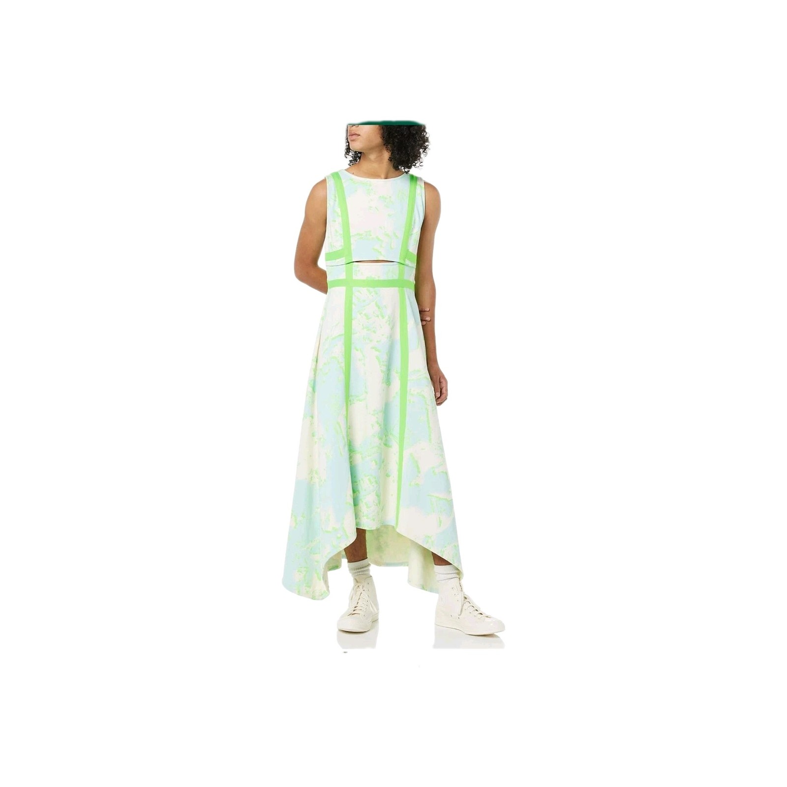 Making The Cut NWT Yannik Sleeveless Cut Out Assymmetric Blue Maxi Dress Size XS