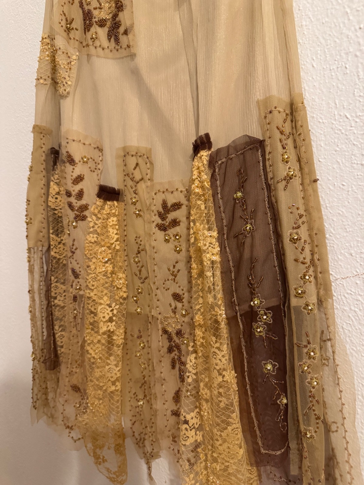Sue Wong nocturne rare 100% silk 2 piece set beaded embroidery