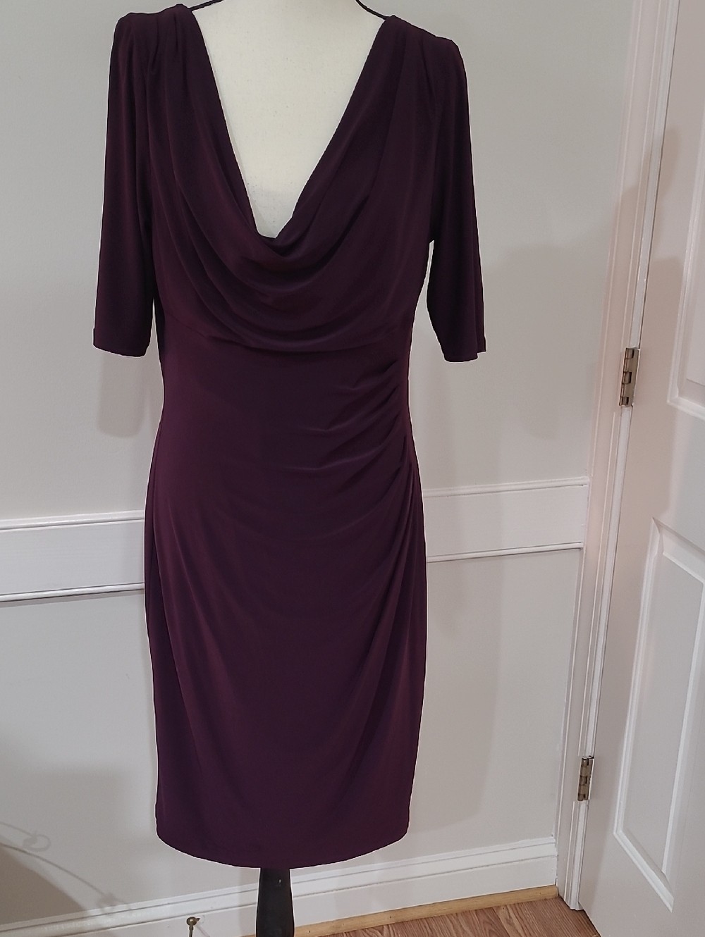 Lauren Ralph Lauren Elegant Plum Cowl Neck Dress – Size 12