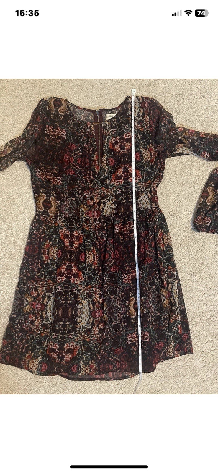 Abercrombie & Fitch Keyhole Neck Sheer Gothic Floral Dress Boho~Dark Romance~(S)