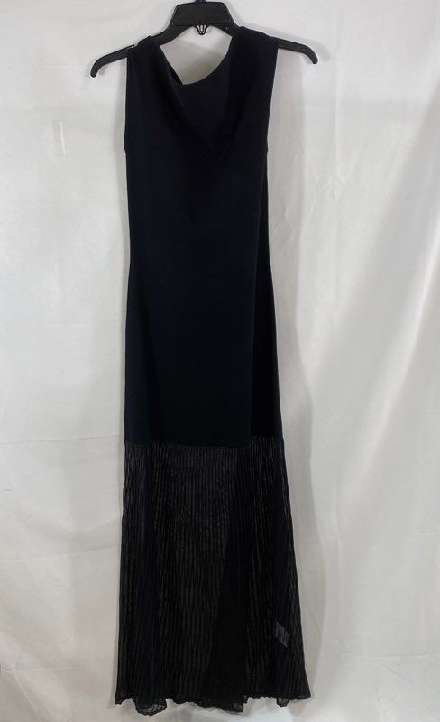 Rails Women’s Vinka Black Ribbed Knit Pleated Hem Maxi Dress Sz M NWT