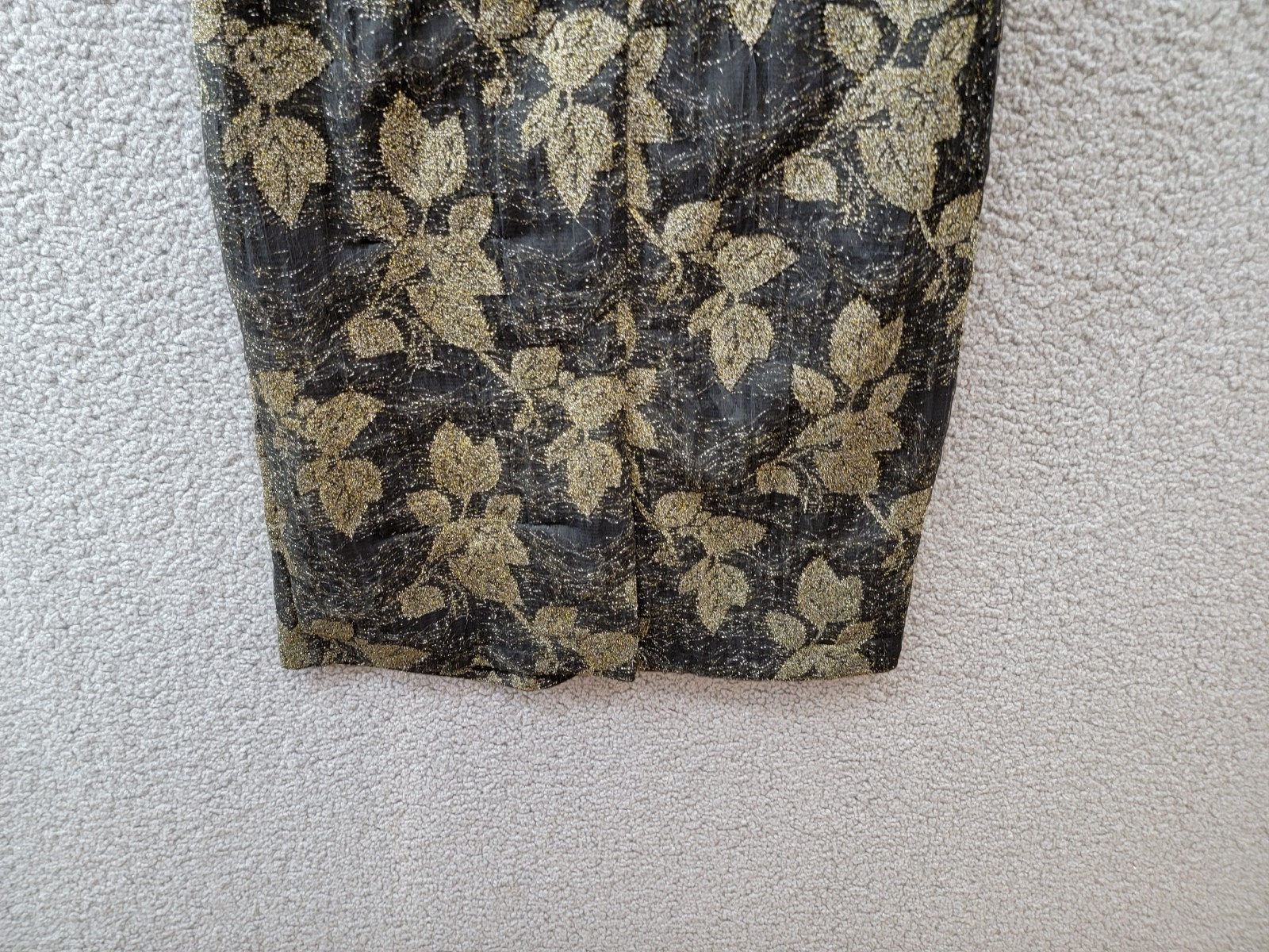 Vince Camuto Metallic-Knit Ruched Cowlneck A-Line Dress Women’s 6 Black/Gold