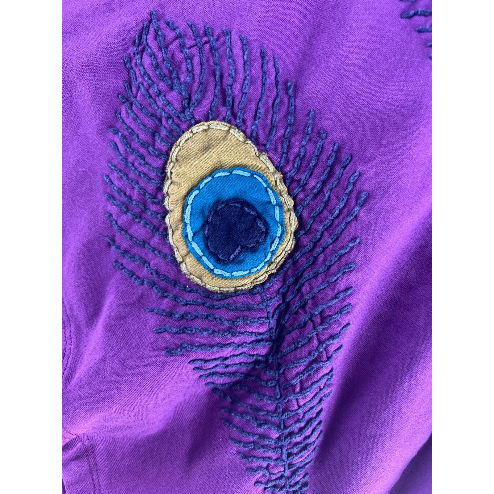 Handmade Org Cotton High Low Asymmetrical Fairycore Peacock Festival Dress XS