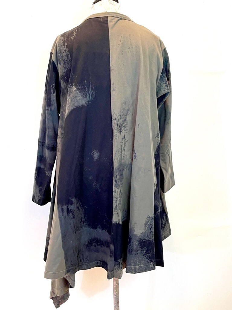 MOYURU TUNIC TOP High Low Hankerchief Hem Brown-Black Cotton M NEW