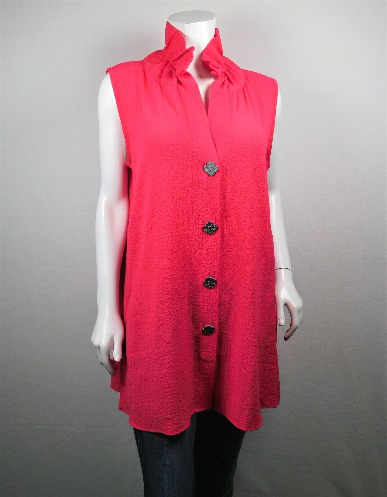 Soft Surroundings Ruffle Tunic Dress Top M ~HH