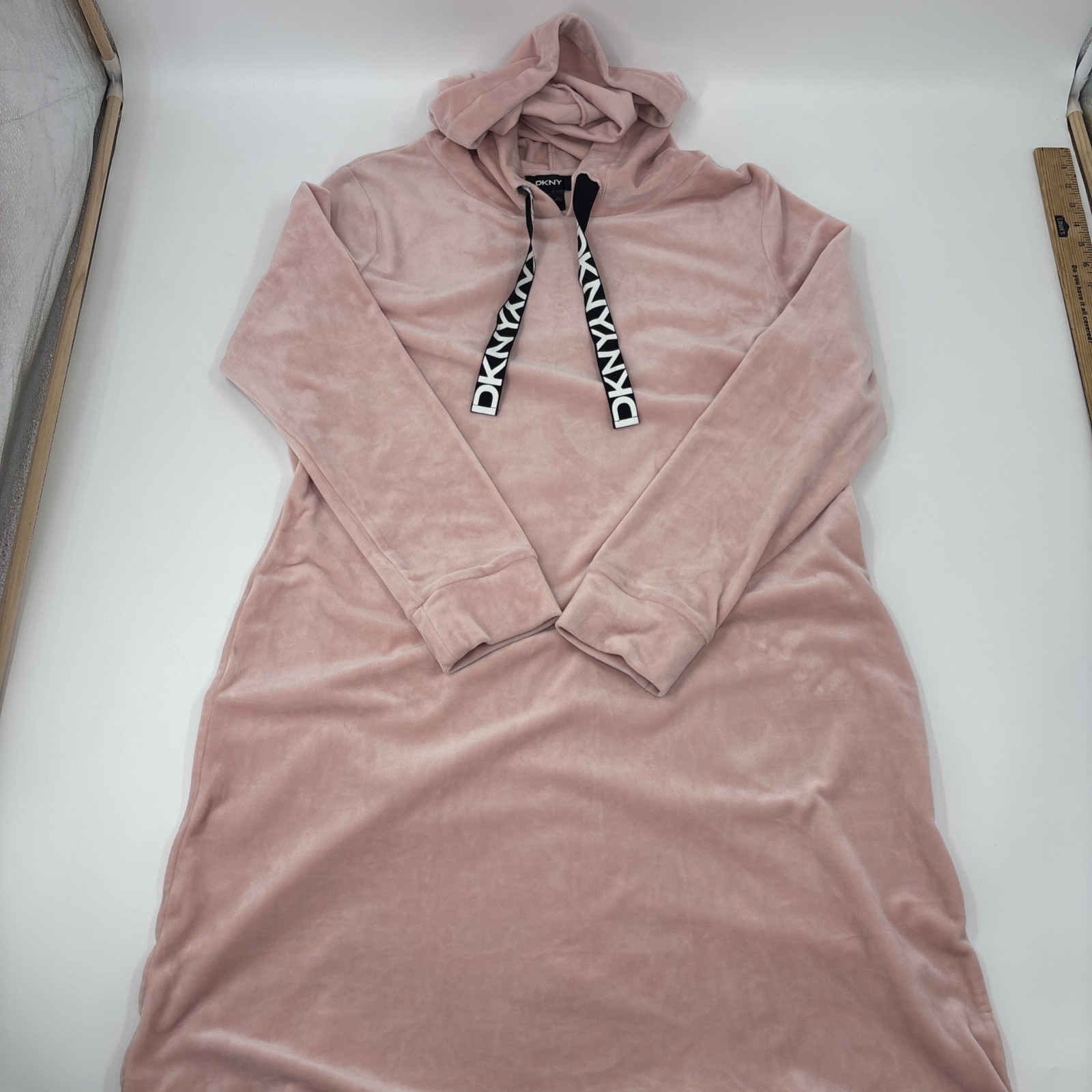 PLUS Size XL| Women’s Blush Pink Hooded Stretch Velour Dress Loungewear