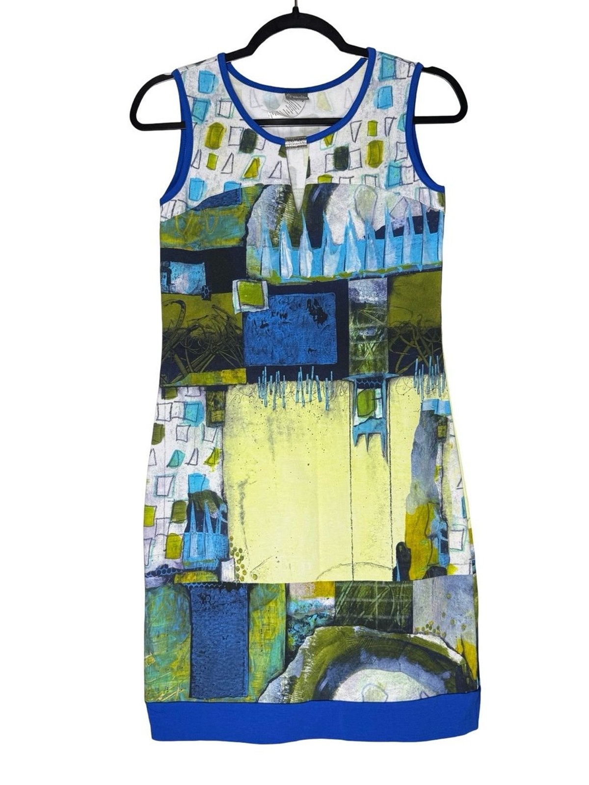 Dolcezza Simply Art Dress Size XS Abstract Print Sleeveless Stretch Cotton Artsy