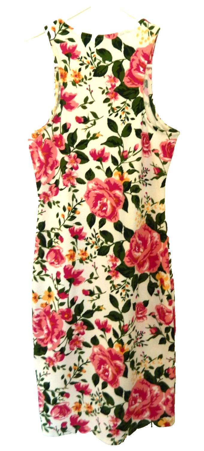 ABSOLUTELY! Comfy Stretchy Soft Crepe Floral Sleeveless Dress-M