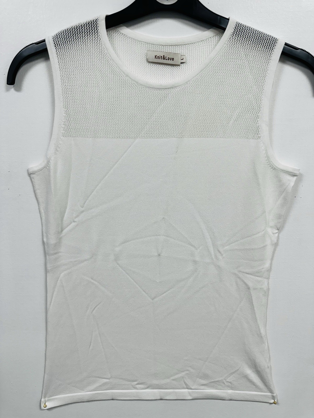 Knit And Love Ladies Slim Fit Pullover Top XL Size White L Size