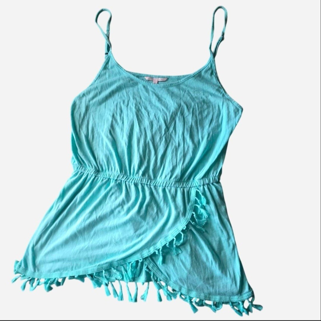 Victoria’s Secret Turquoise Tassel Trim Sleep Romper Size M