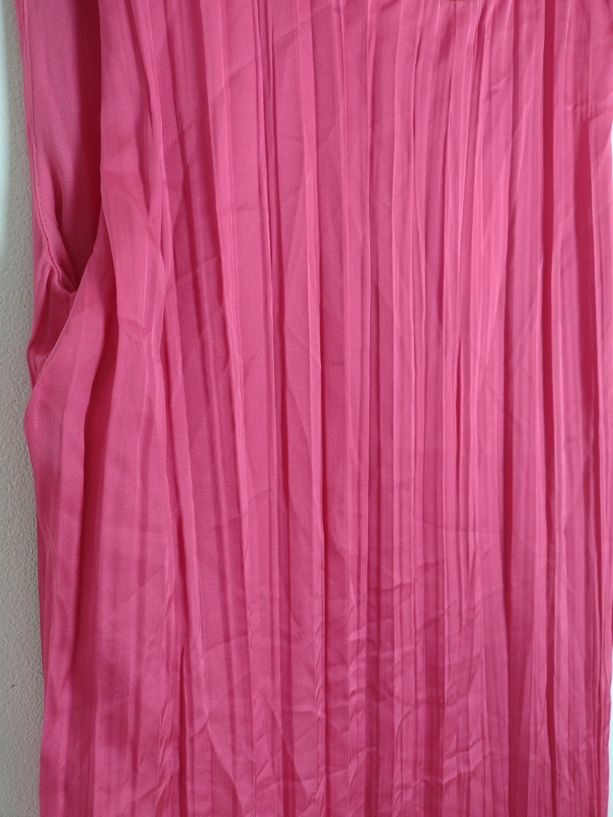Autograph Textured Pleated Plisse Midi Dress Size 8 In Rose Pink New