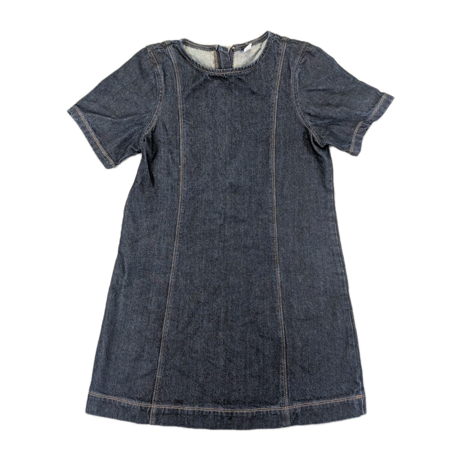 Old Navy Denim Shift Dress Women Petite Medium Dark Wash Mini Western Cottage
