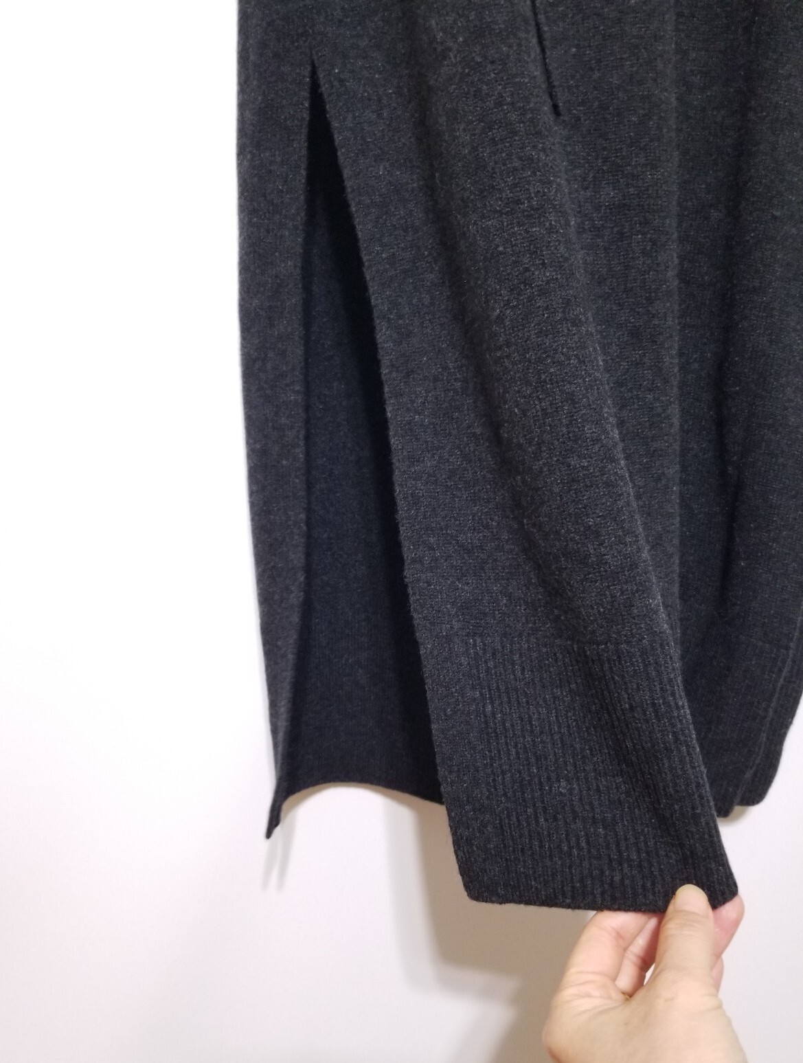 NWT Vince Wool Cashmere Blend Knit Midi Dress in Dark Grey Size S $395