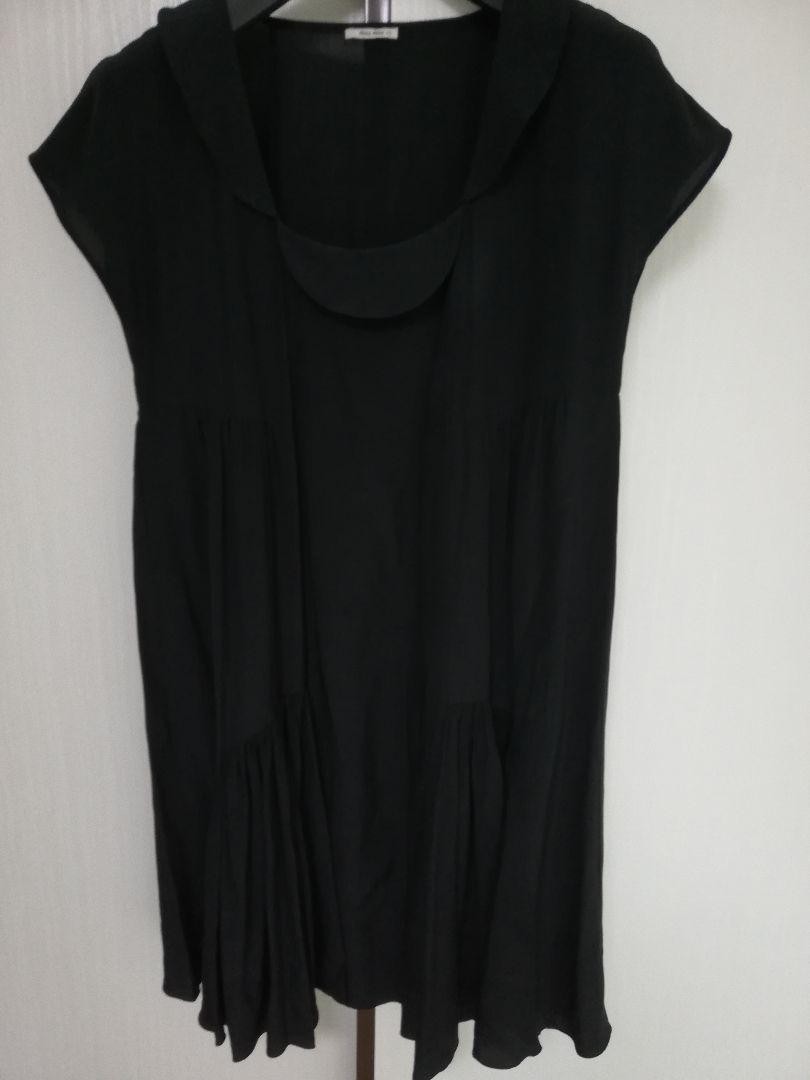 miumiu silk dress size 40 length 38 inches black