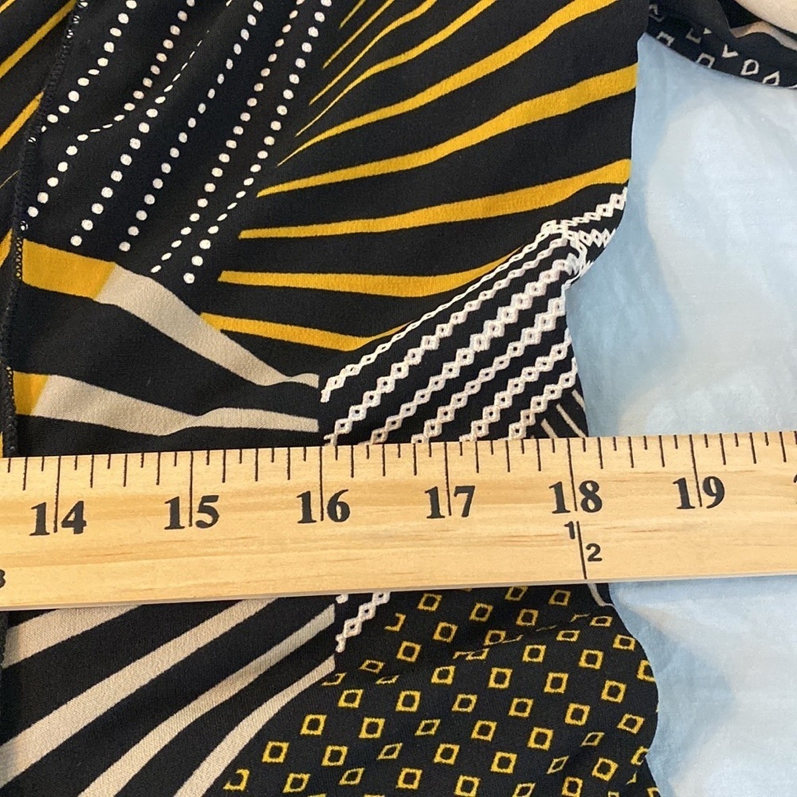 Ashley Stewart Bold Black White Yellow Fit and Flare Dress Size 14/16W