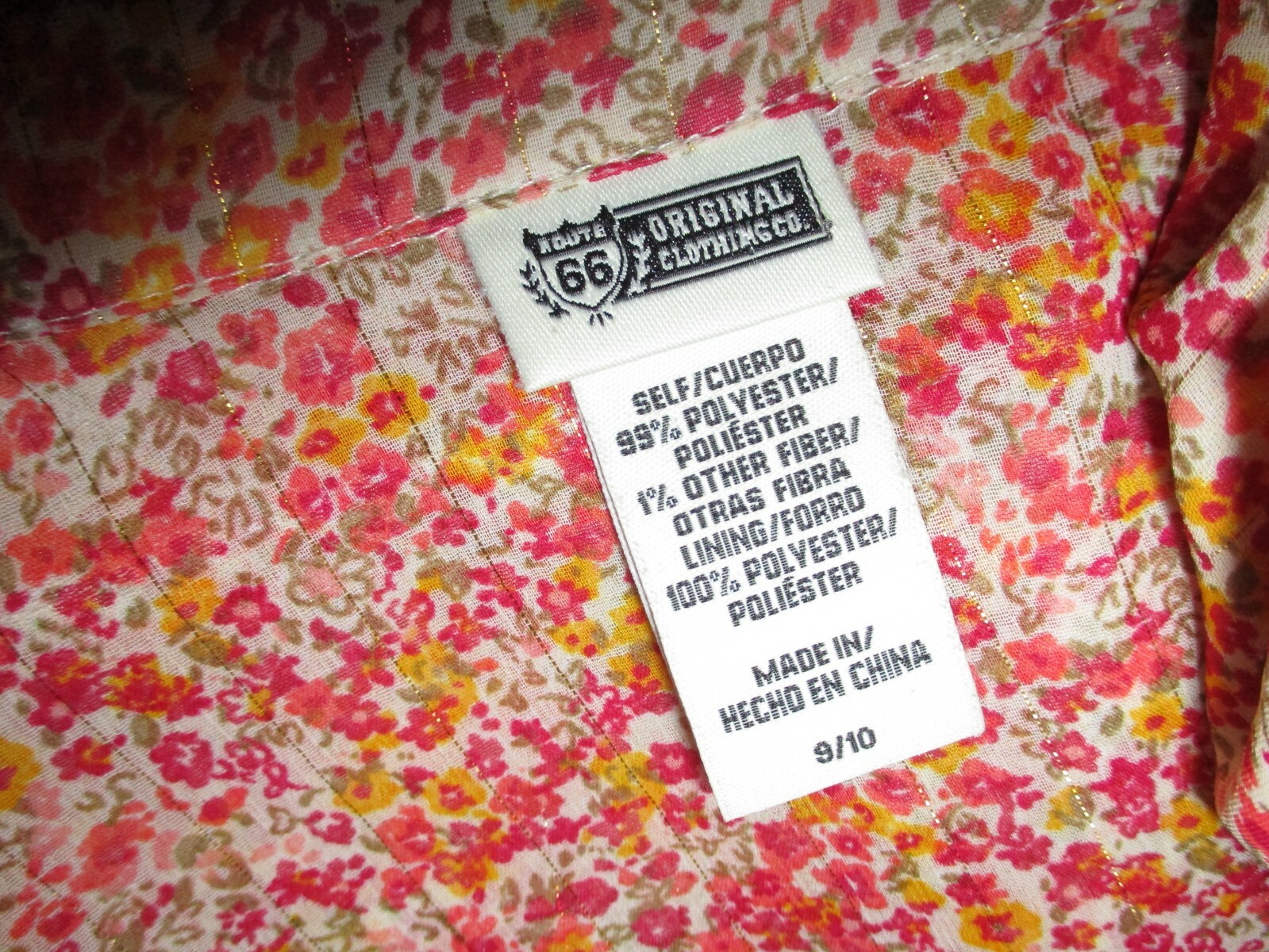 Route 66 Light Orange Tiny Floral V-Neck Dress Sundress Size 9/10 Women’s EUC