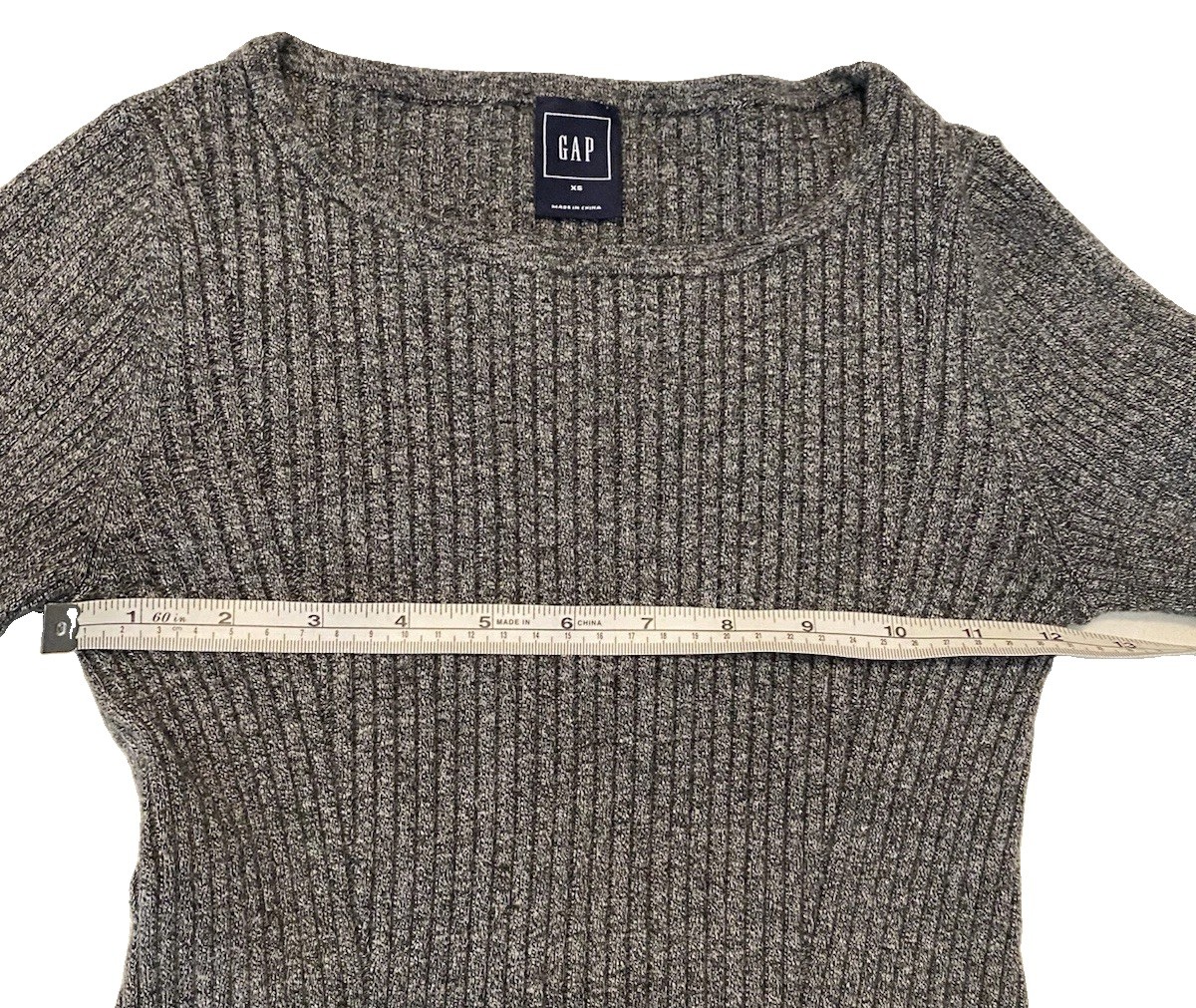 Gap Grey Marbled Bodycon Stretchy Dress Cotton Blend XS/S