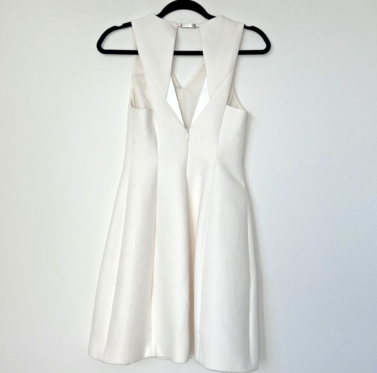 Halston Heritage Ivory Sleeveless A-Line Silk Blend Dress Women’s 0 Cocktail