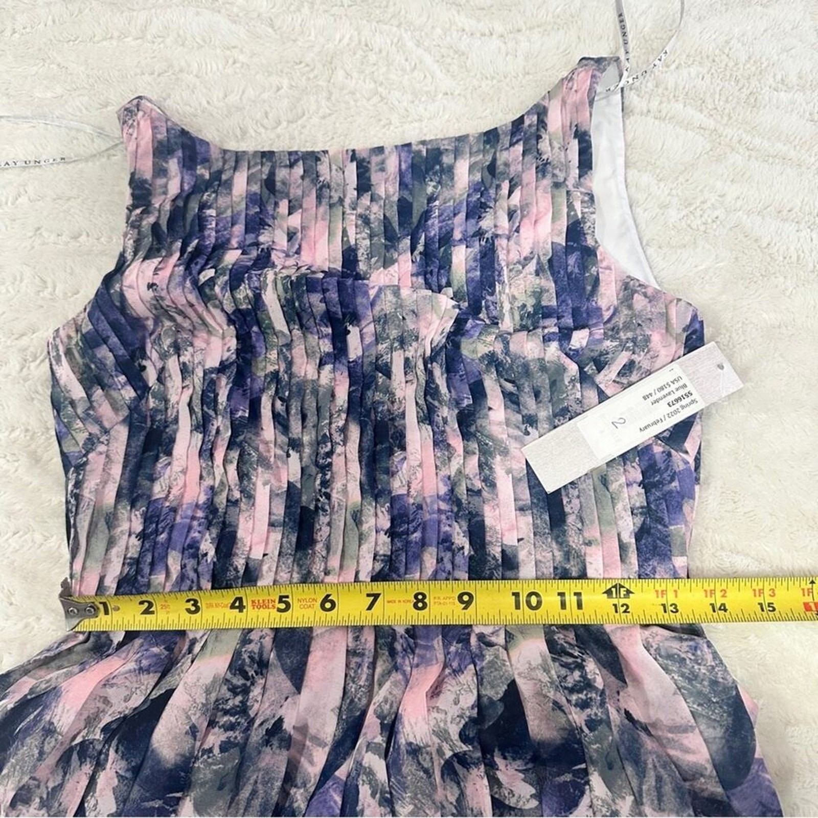 Kay Unger Luisa Floral Pleated Gown Size 2 Watercolor Chiffon Formal Dress NWT