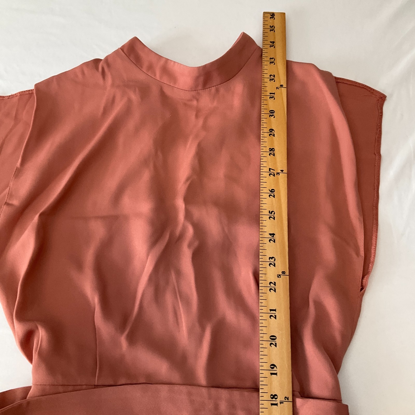 Asos Design Mini Dress Womens Size 4 Peach Belted Sleeveless Stretch Zip