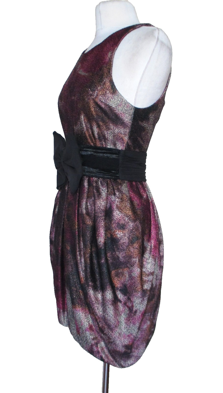 Alice + Olivia Marie Bubble Hem Tulip Dress XS/S Women Purple Metallic
