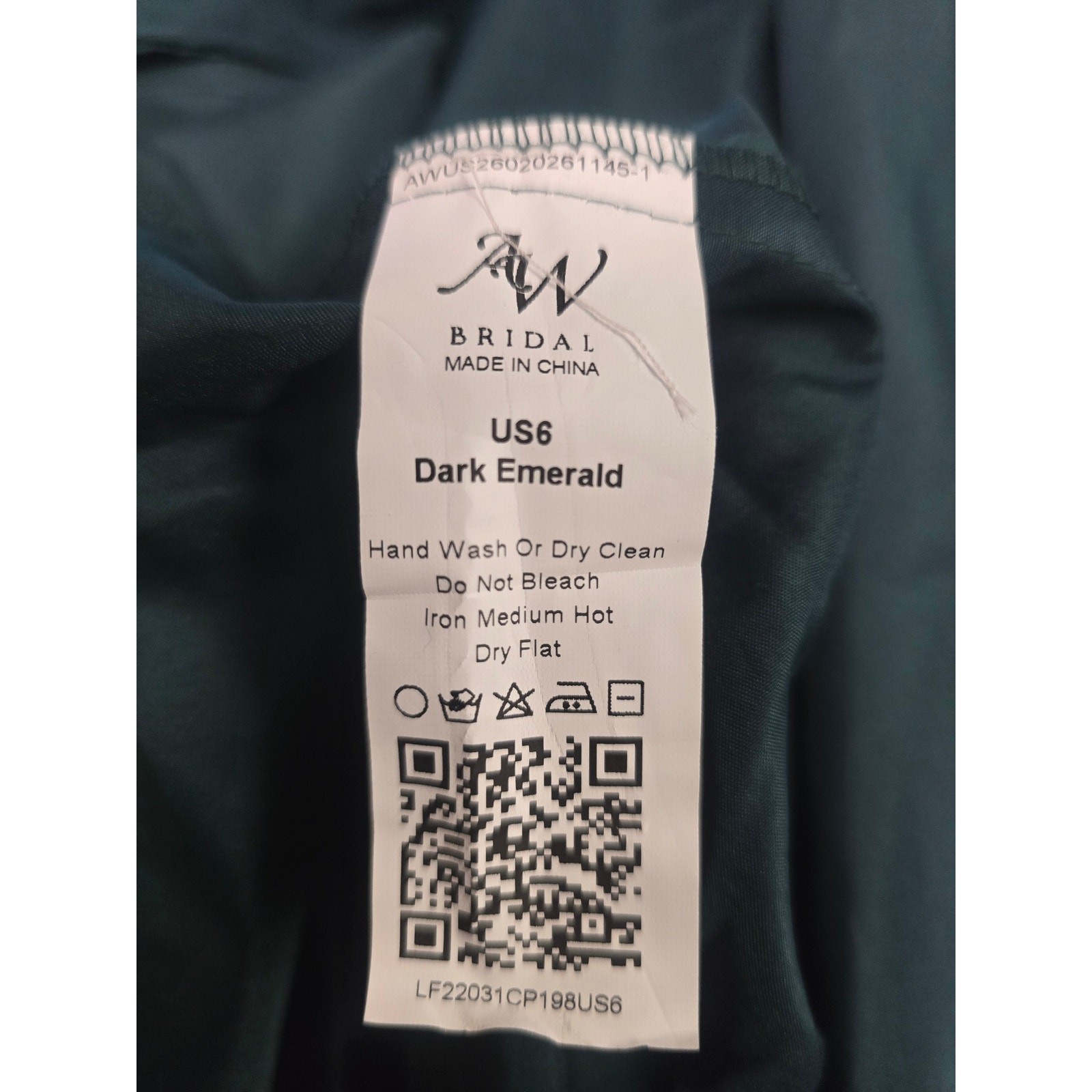 AW BRIDAL 6 S dark emerald green chiffon Maribel bridesmaid midi dress NEW B29