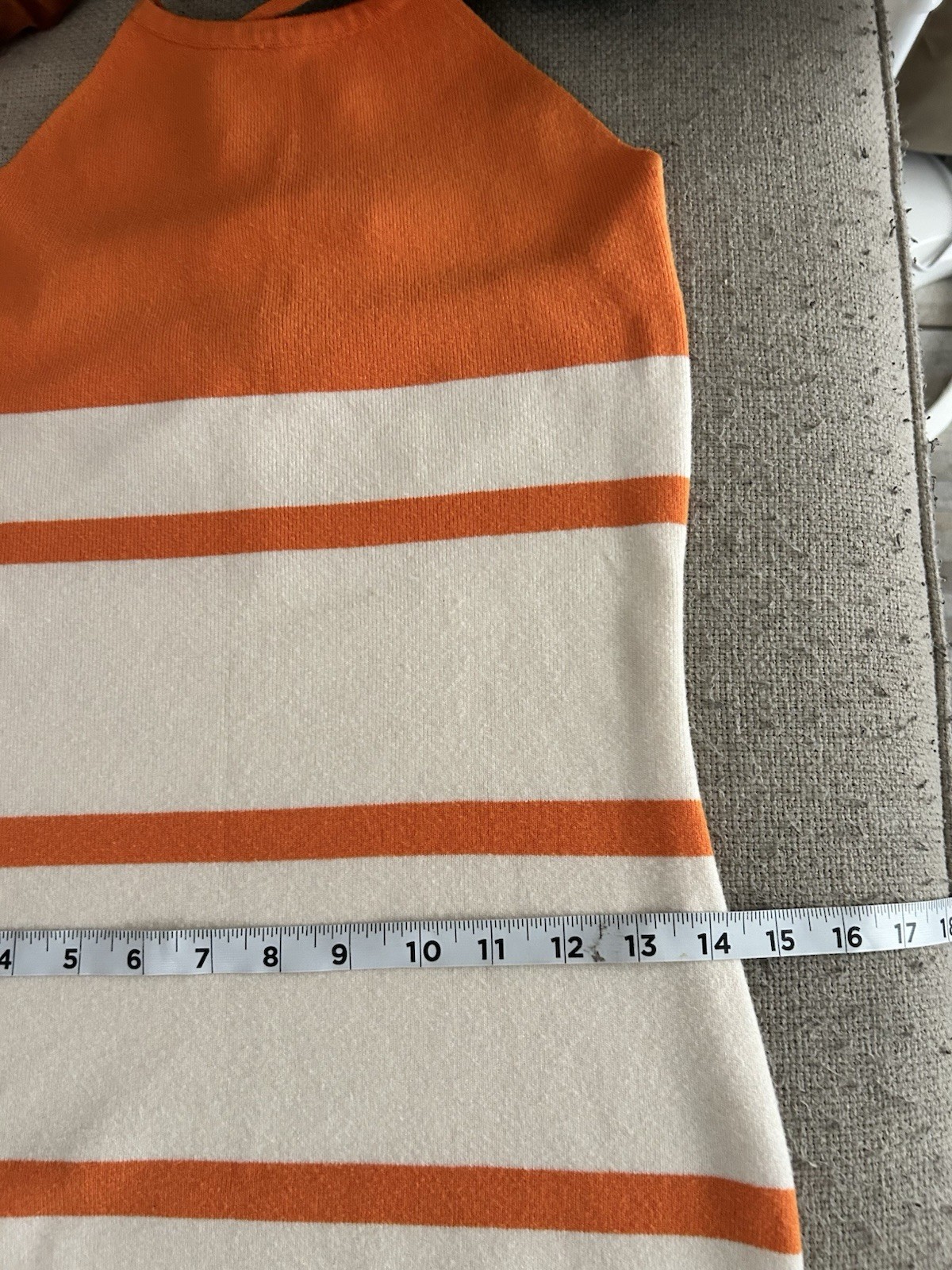 Lulus Orange & Ivory Stripped Knit Fitted Halter Midi Dress XS Y2K summer Beach