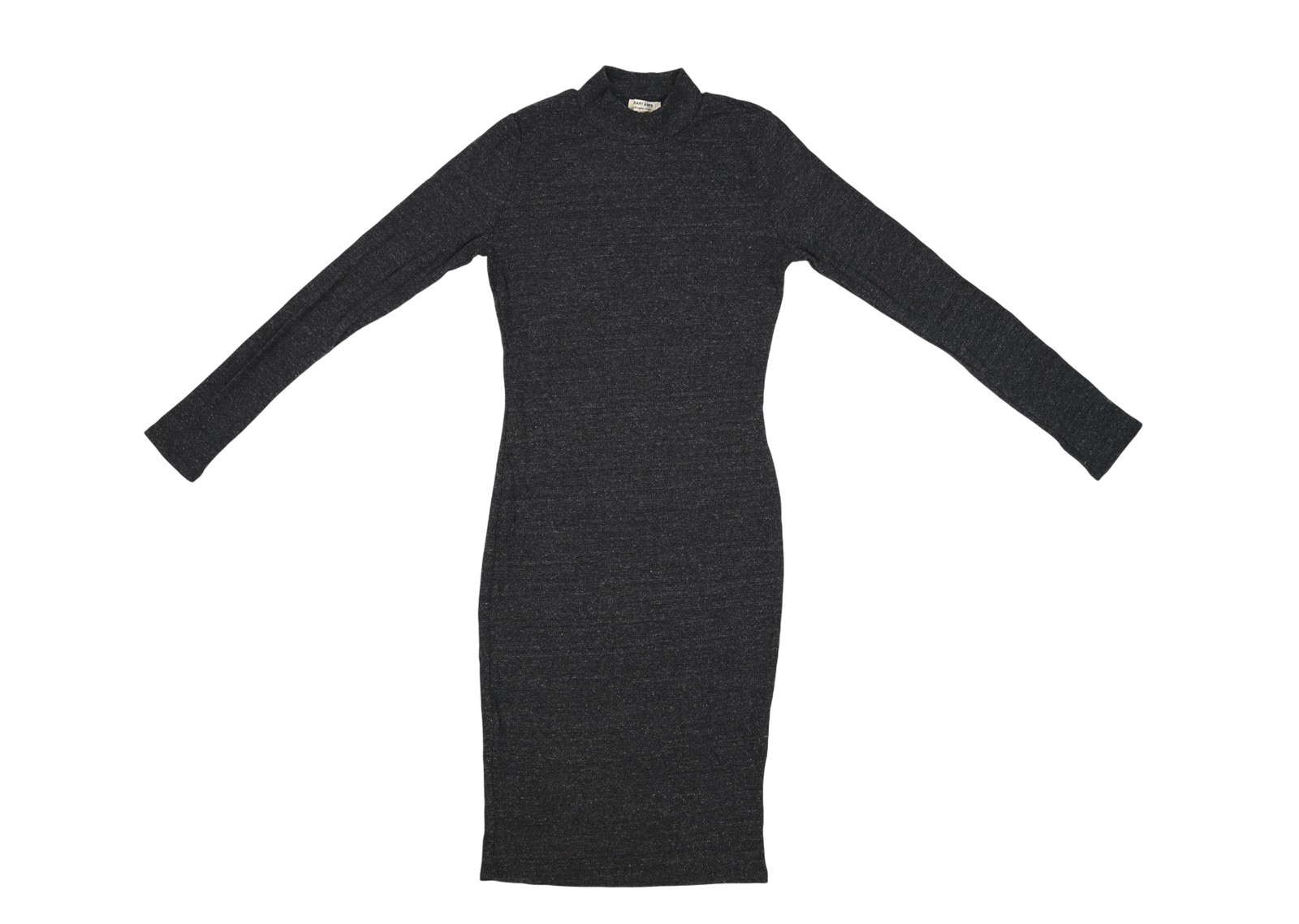 Heart & Hips Dress Womens Small Charcoal Gray Mock Neck Long Sleeve Bodycon