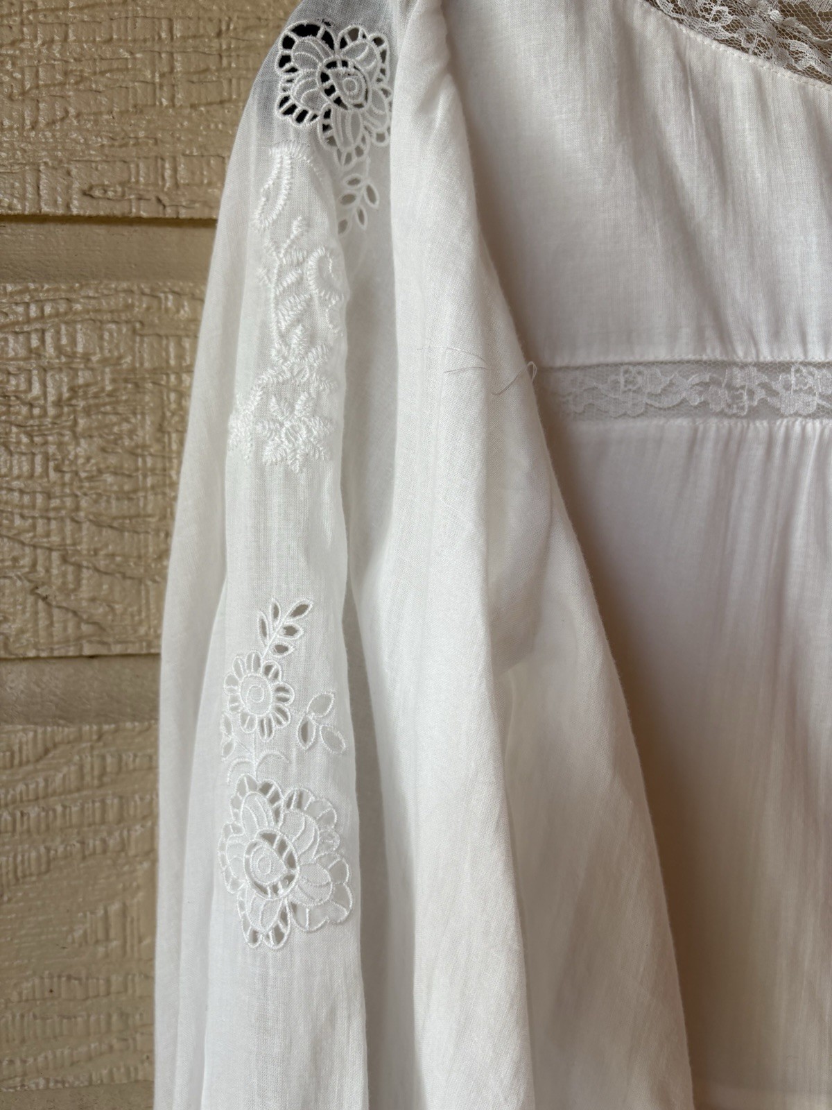 Caroline Constas women White Cotton Lace Embroidered Midi to Maxi Dress sz Large