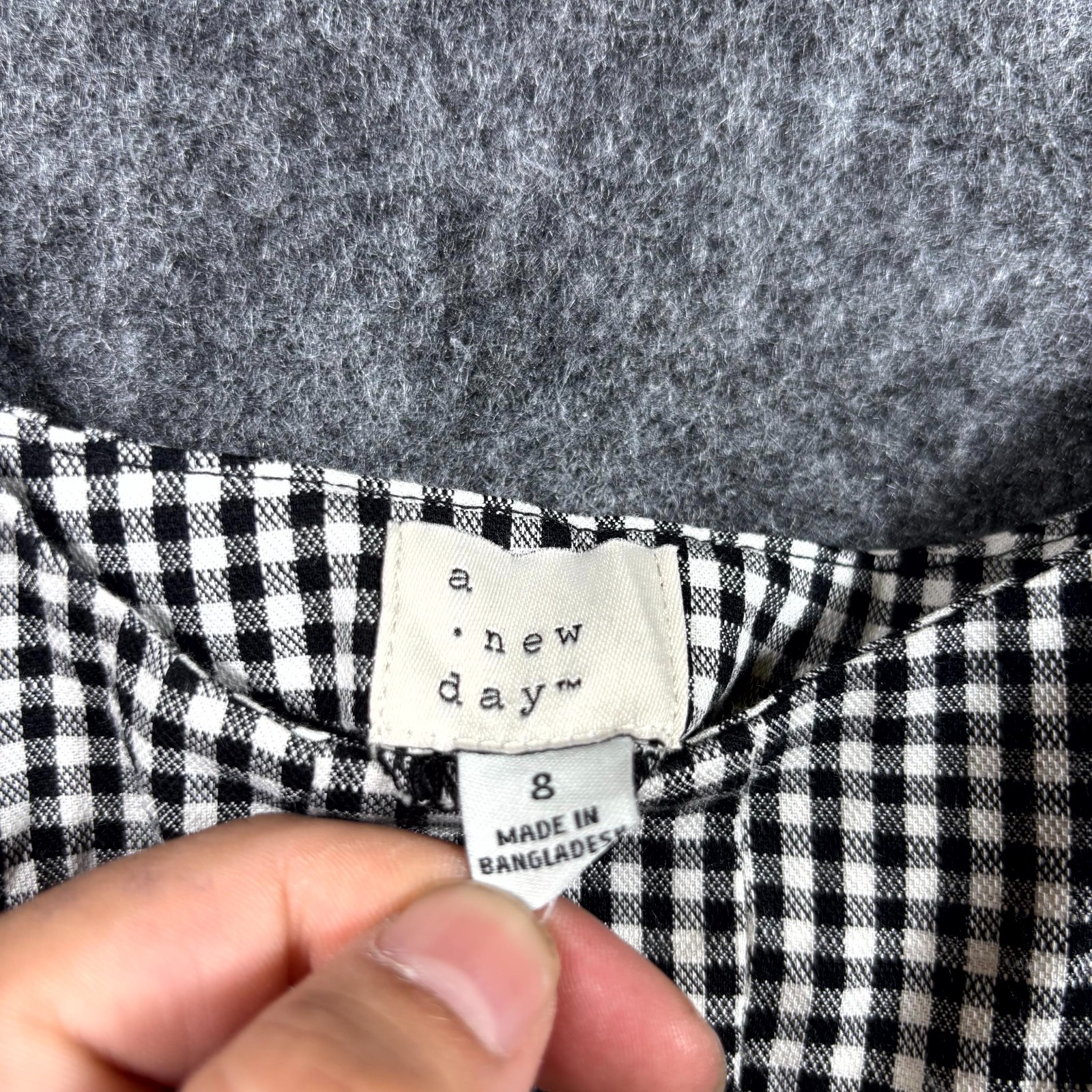 A New Day Dress Womens 8 White Gingham Fit & Flare Pleated Cocktail NEW NWT!