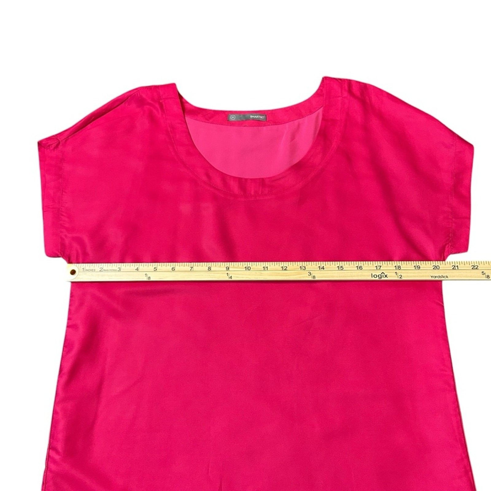Smart Set Dress Womens Size M Watermelon Pink Silky Sheath Lined Loose Fit Cool