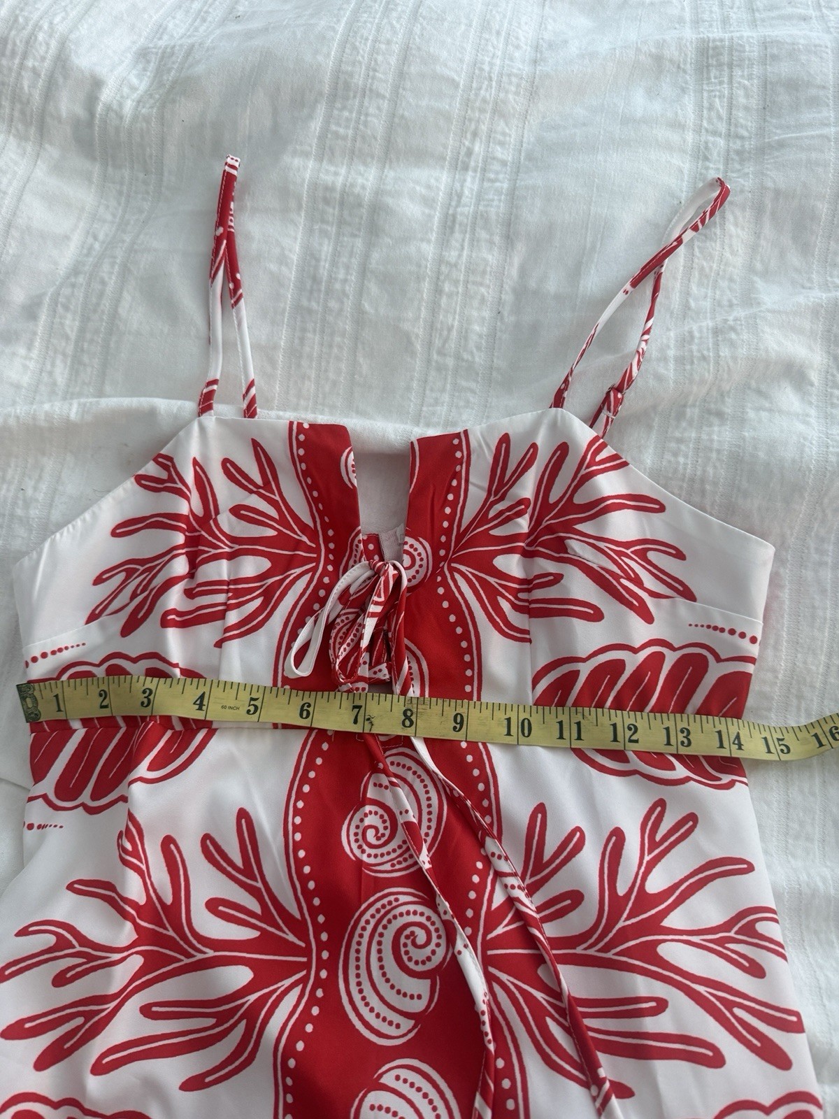 NWOT Like My Choice Red & White Tropical Shell/coral Print Maxi Beach Dress Sz L