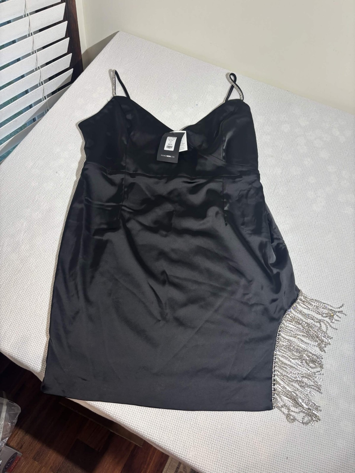 NWT Fashion Nova Black Halter Short Dress Jeweled Size 1XL Women’s