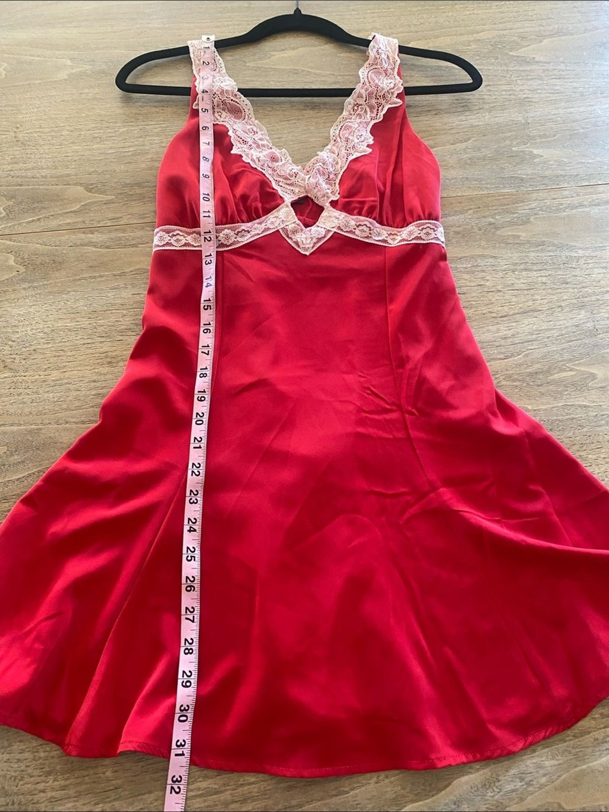Wild Fable Red Slip Mini Dress with Lace Trim