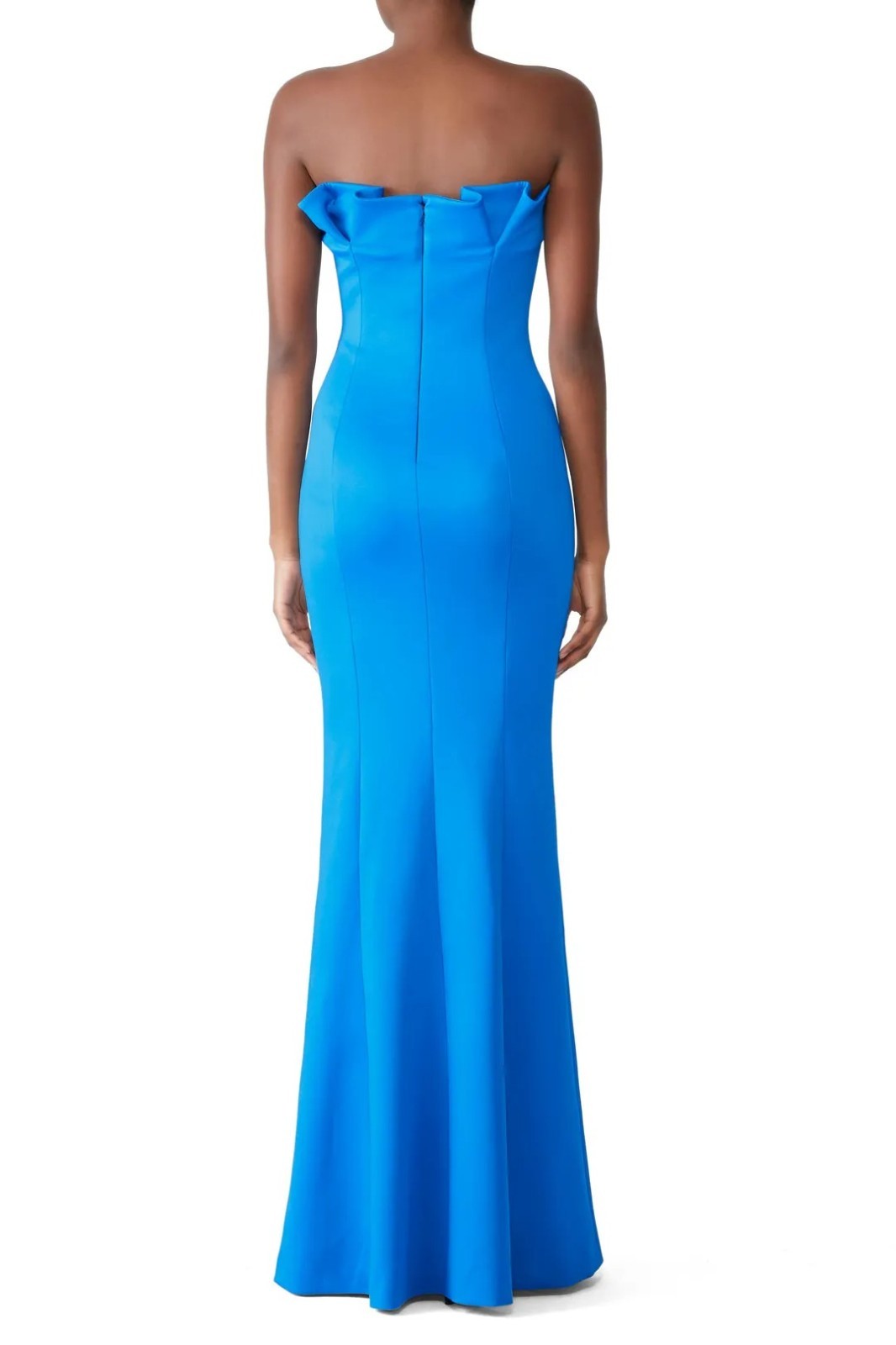 $575 NWT Black Halo Strapless Mermaid Gown Blue Formal Long Maxi Dress 0 XS