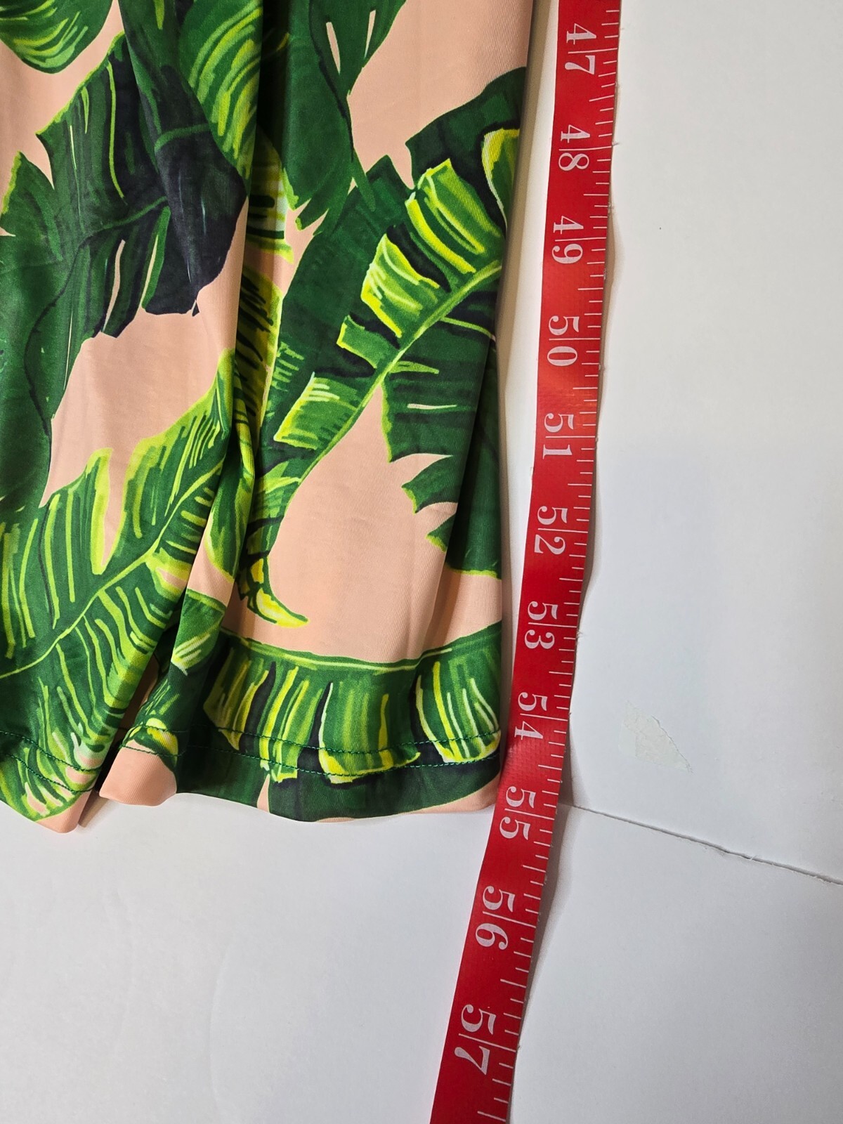 JUDITH MARCH PALM TREES PRINT LONG STRAPLESS DRESS LT PINK/GREEN RARE SZ: LG NWT